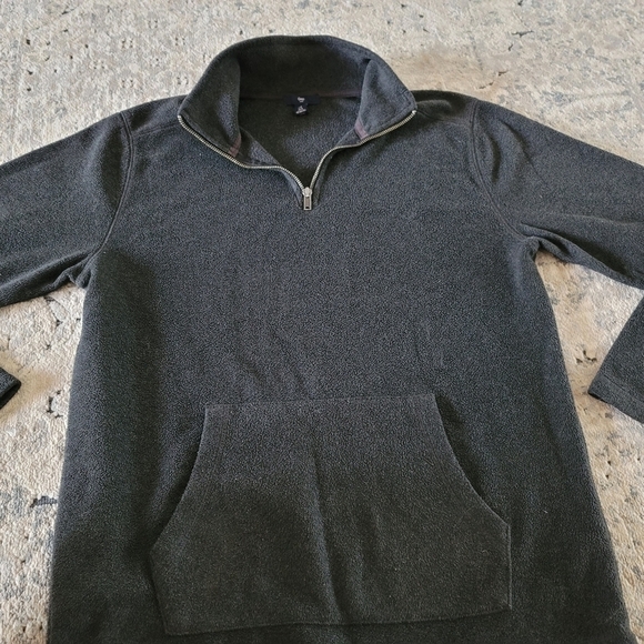 Men's GAP Gray 1/4 Zip Fleece Pullover Sw - Picture 6 of 6